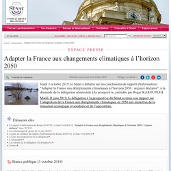 Adaptation de la France aux changements climatiques à l’horizon 2050 - Sénat