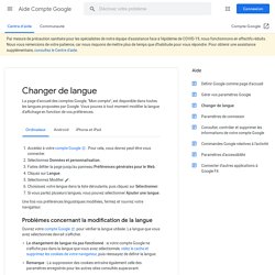 Changer de langue - Compte Google