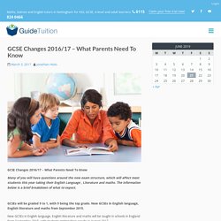 GCSE Changes 2016/17 – What Parents Need To Know – Maths, English & Science Tuition