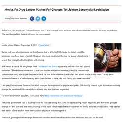 Media, PA Drug Lawyer Pushes For Changes To License Suspension Legislation - Malaysia Corner