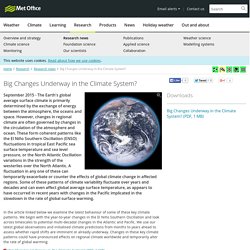 Big Changes Underway in the Climate System?
