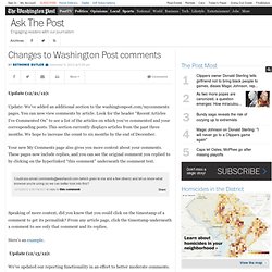 Changes to Washington Post comments