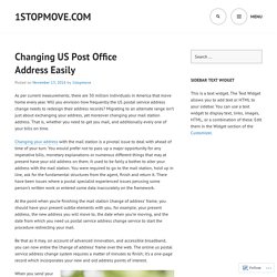 Changing US Post Office Address Easily – 1stopmove.com