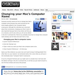Changing your Mac’s Computer Name