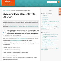 Changing Page Elements with the DOM