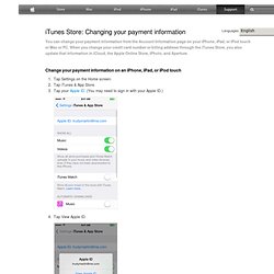 iTunes Store: Changing Account Information