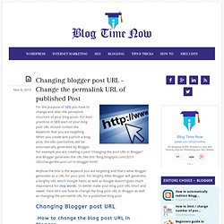 Changing blogger post URL – Change the permalink URL of published Post