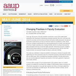 Changing Practices in Faculty Evaluation