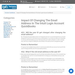 Intuit Account Login- Impact Of Changing The Email Address In The Intuit Login Account QuickBooks