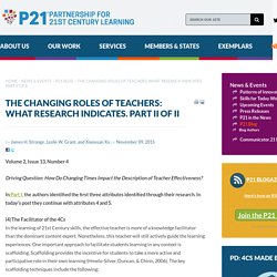 The Changing Roles of Teachers: What Research Indicates. Part II of II