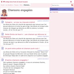 Chansons engagées - Collège Anne Frank de Sauzé Vaussais - Pédagogie - Académie de Poitiers