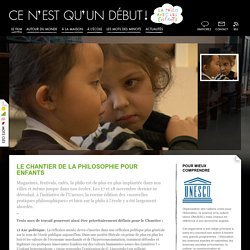 à l’école / Le chantier de la philosophie pour enfants