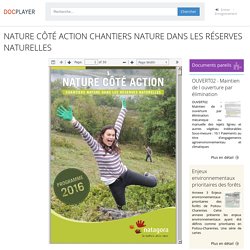 NATURE CÔTÉ ACTION CHANTIERS NATURE DANS LES RÉSERVES NATURELLES - PDF Free Download