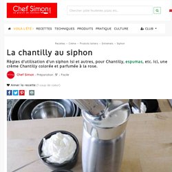 Chantilly au siphon, colorée et parfumée à la rose - recette de la crème chantilly au siphon et autres espmuas (bombe isi) - Recette par Chef Simon
