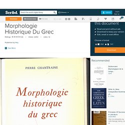 Chantraine-Morphologie Historique Du Grec