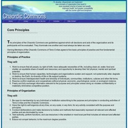 Commons - Core Principles