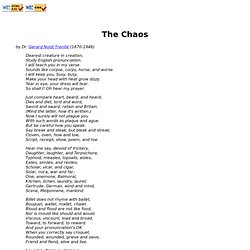The Chaos - A poem by Dr. Gerard Nolst Trenité