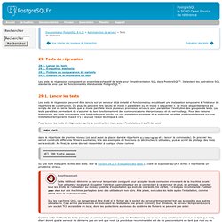 Tests de régression PostgreSQL