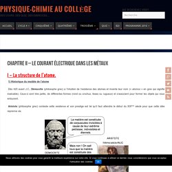 Chapitre II - Le courant électrique dans les métaux - Physique-Chimie au Collège