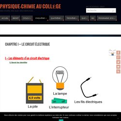 Chapitre I - Le circuit électrique - Physique-Chimie au Collège
