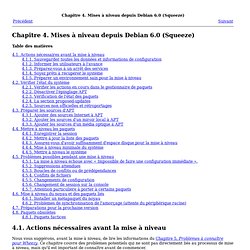 Chapitre 4. Mises à niveau depuis Debian 6.0 (Squeeze)