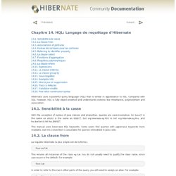 Chapitre 14. HQL: Langage de requêtage d'Hibernate