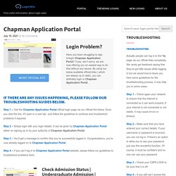 Chapman Application Portal - Login Wiz