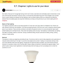 E.F. Chapman: Lights to use for your decor