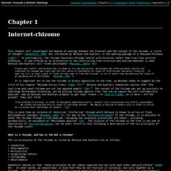 Chapter 1: Internet-rhizome