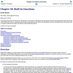 Chapter 10. Built In Functions