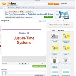 Just-In-Time Systems