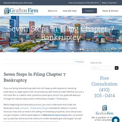 Seven Steps In Filing Chapter 7 Bankruptcy - Grafton Firm, LLC