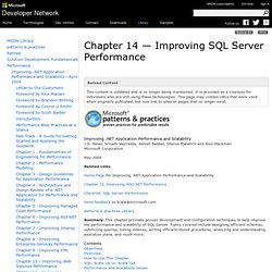 Chapter 14 - Improving SQL Server Performance