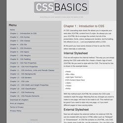 Chapter 1 : Introduction to CSS « CSS Basics
