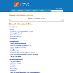 Upfront Systems - Chapter 1. Introduction to Plone