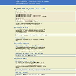 ... or a number into a character string. to_char and to_nchar [Oracle SQL