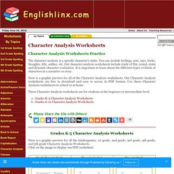 Character Analysis Worksheets