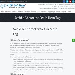 Avoid a Character Set in Meta Tag