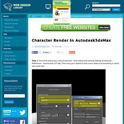 Character Render in Autodesk3dsMax