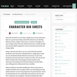 Character Bio Sheets – PoeWar