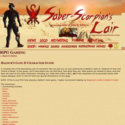 Baldur's Gate II Character Guide - Saber-Scorpion's Lair - Personal Website of Justin R. Stebbins