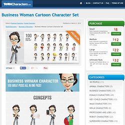 Business Woman Cartoon Character Set - ToonCharacters