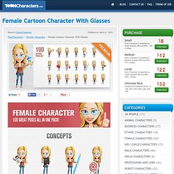 Female Cartoon Character with Glasses - ToonCharacters
