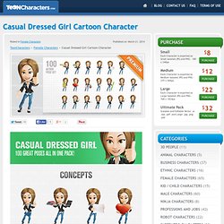 Casual Dressed Girl Cartoon Character - ToonCharacters