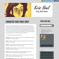Character Trait Cheat Sheet - Kris Noel