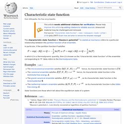 Characteristic state function