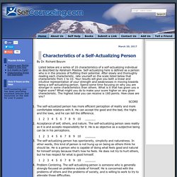 Characteristics of a Self-Actualizing Person