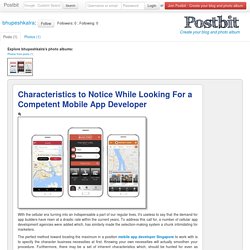 Characteristics to Notice While Looking For a Competent Mobile App Developer