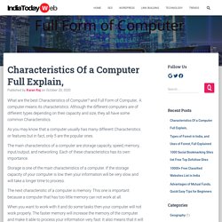 Characteristics Of Computer Full Explain, Full Form of Computer