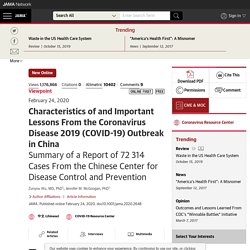 JAMA 24/02/20 Characteristics of and Important Lessons From the Coronavirus Disease 2019 (COVID-19) Outbreak in China